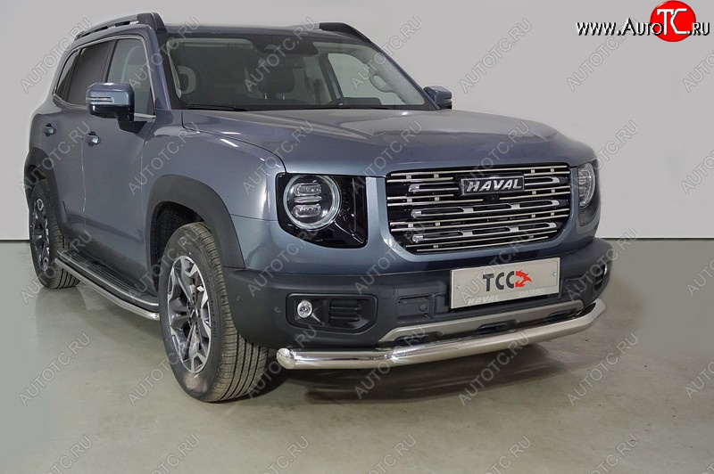 19 399 р. Защита переднего бампера нижняя d76,1 мм ТСС Тюнинг  Haval Dargo (2022-2025) (нержавейка)  с доставкой в г. Майкоп