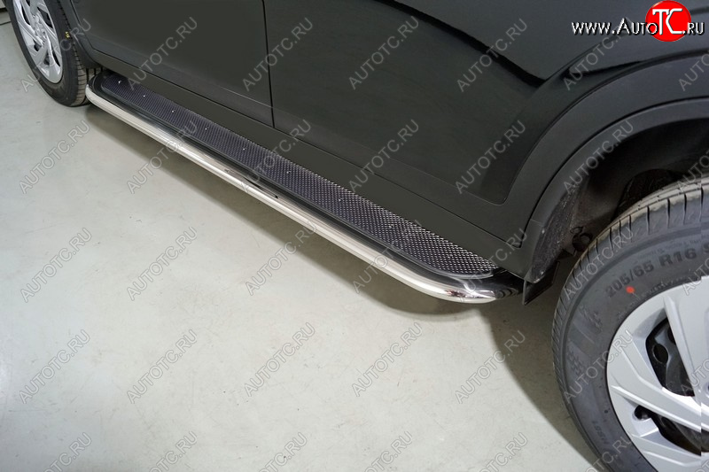 45 999 р. Пороги с площадкой 75х42 мм ТСС Тюнинг  Haval Dargo (2022-2025) (нержавейка)  с доставкой в г. Майкоп