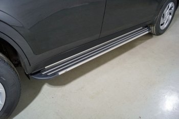 Пороги алюминиевые Slim Line ТСС Тюнинг Haval Dargo (2022-2025) (Silver)