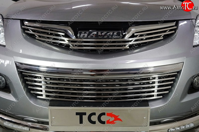4 649 р. Верхняя декоративная вставка решетки радиатора ТСС Тюнинг  Haval H5 (2020-2023) рестайлинг (d 12 мм)  с доставкой в г. Майкоп