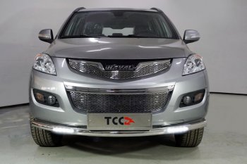 Защита переднего бампера нижняя с ДХО 60,3 мм Haval H5 (2020-2023) рестайлинг (нержавейка)
