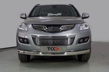 Защита переднего бампера нижняя овальная 75х42 мм ТСС Тюнинг Haval H5 (2020-2023) рестайлинг (нержавейка)