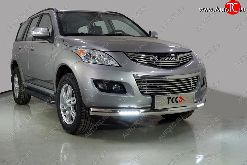 39 849 р. Защита передняя нижняя овальная с ДХО 75х42 мм ТСС Тюнинг Haval H5 рестайлинг (2020-2023) (нержавейка)  с доставкой в г. Майкоп