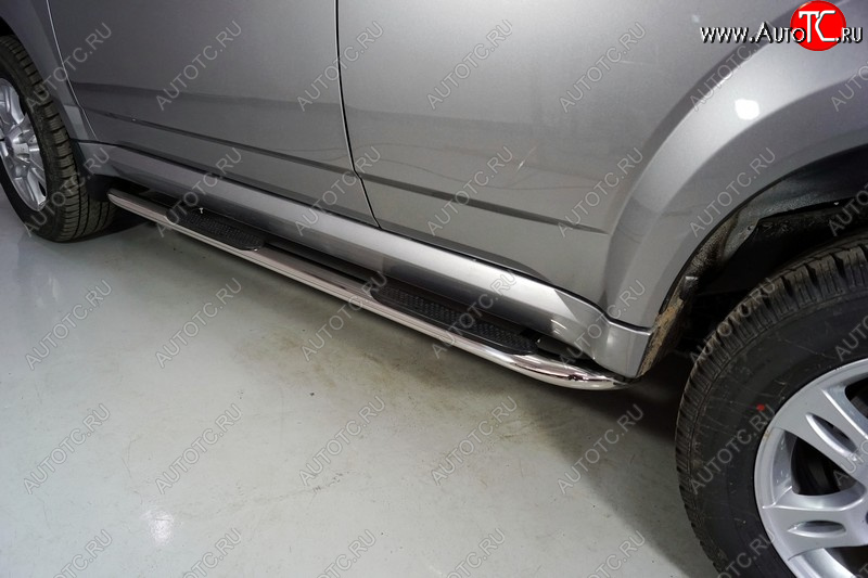33 799 р. Пороги овальные гнутые с накладкой 75х42 мм  Haval H5 (2020-2023) рестайлинг (серые)  с доставкой в г. Майкоп