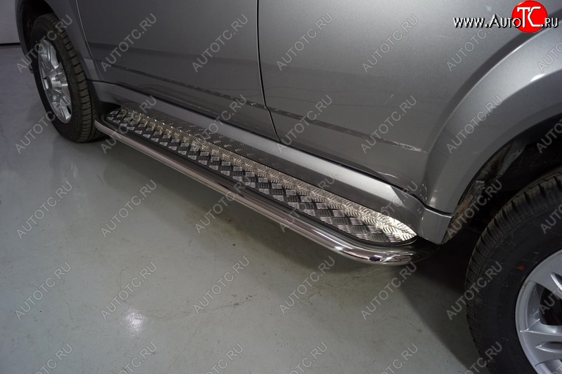 34 999 р. Пороги с площадкой 75х42 мм ТСС Тюнинг Haval H5 рестайлинг (2020-2023) (серые)  с доставкой в г. Майкоп