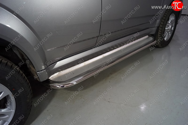 44 999 р. Пороги с площадкой 75х42 мм ТСС Тюнинг Haval H5 рестайлинг (2020-2023) (нержавейка)  с доставкой в г. Майкоп