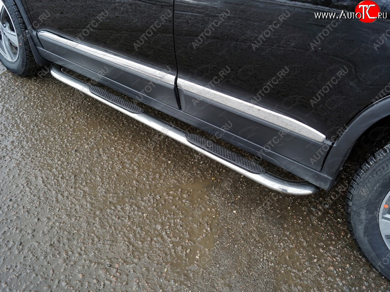 34 749 р. Пороги овальные гнутые с накладкой 75х42 мм Haval H6 (2013-2020) (серые)  с доставкой в г. Майкоп