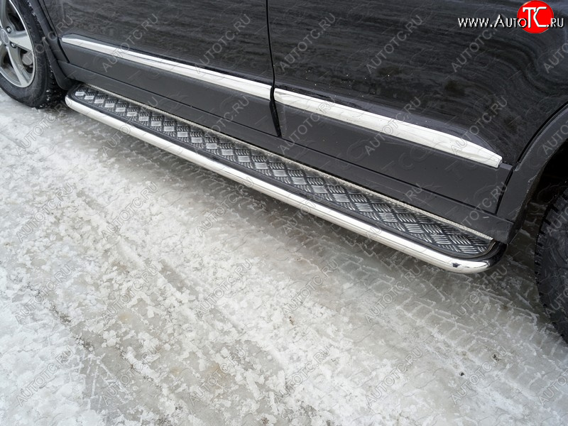 30 099 р. Пороги с площадкой 42,4 мм ТСС Тюнинг Haval H6 (2013-2020) (серые)  с доставкой в г. Майкоп