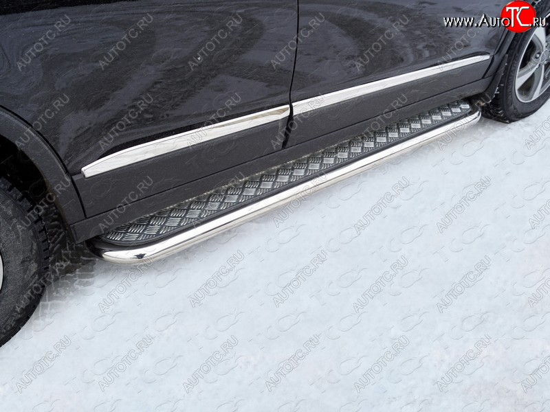 34 799 р. Пороги с площадкой 60,3 мм ТСС Тюнинг Haval H6 (2013-2020) (серые)  с доставкой в г. Майкоп