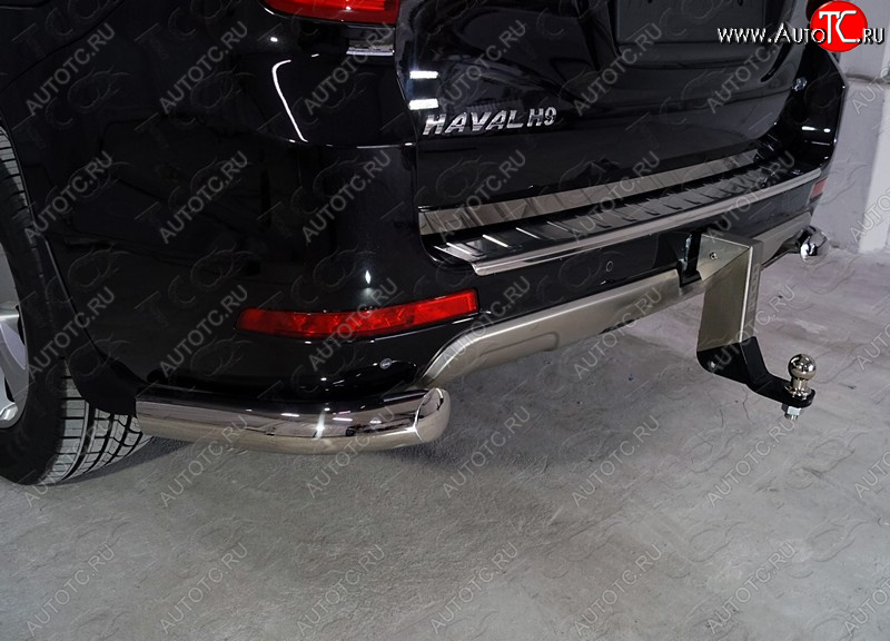 17 999 р. Защита задняя (уголки, нержавейка 76,1 мм) ТСС Тюнинг Haval H9 1-ый рестайлинг (2017-2019)  с доставкой в г. Майкоп