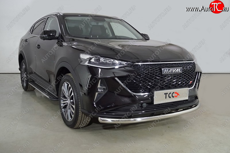 14 299 р. Защита переднего бампера нижняя d60,3 мм ТСС Тюнинг  Haval F7x (2022-2024) рестайлинг (нержавейка)  с доставкой в г. Майкоп