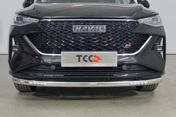 Защита переднего бампера нижняя с ДХО 60,3 мм ТСС Тюнинг Haval F7x (2022-2024) рестайлинг (нержавейка)