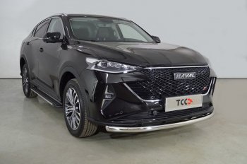 Защита переднего бампера нижняя d60,3 мм ТСС Тюнинг Haval F7 (2022-2024) рестайлинг (нержавейка)