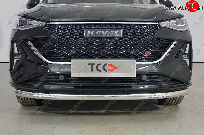 27 999 р. Защита переднего бампера нижняя с ДХО 60,3 мм ТСС Тюнинг  Haval F7 (2022-2024) рестайлинг (нержавейка)  с доставкой в г. Майкоп