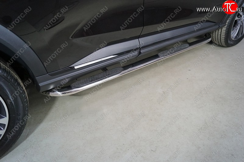 34 749 р. Пороги овальные гнутые с накладкой 75х42 мм  Haval F7 (2022-2024) рестайлинг (серые)  с доставкой в г. Майкоп