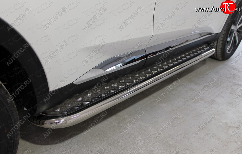 34 799 р. Пороги с площадкой 60,3 мм ТСС Тюнинг Haval F7 рестайлинг (2022-2024) (серые)  с доставкой в г. Майкоп