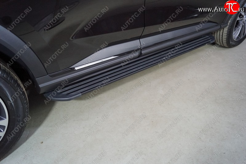 21 999 р. Пороги алюминиевые Slim Line ТСС Тюнинг  Haval F7 (2022-2024) рестайлинг (Black)  с доставкой в г. Майкоп