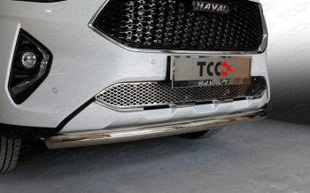 Защита передняя нижняя короткая 60,3 мм ТСС Тюнинг Haval F7 (2018-2022)  дорестайлинг (нержавейка)