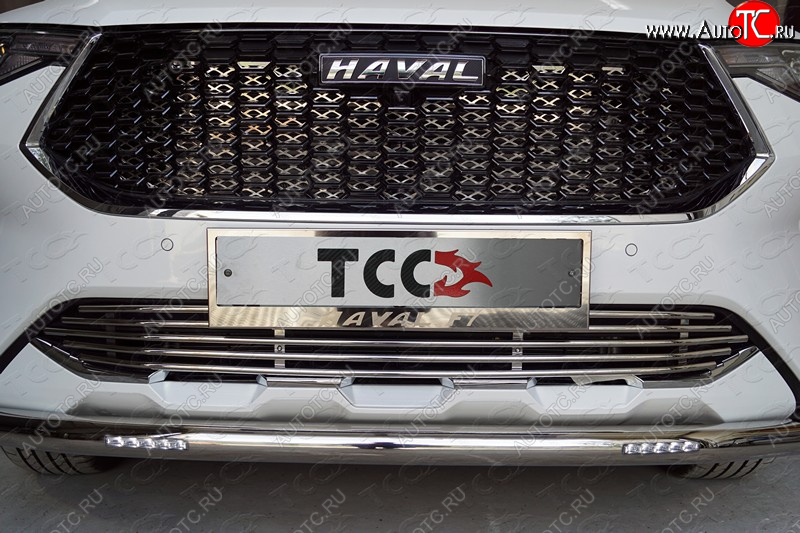 35 999 р. Защита передняя нижняя короткая с ДХО 60,3 мм ТСС Тюнинг Haval F7  дорестайлинг (2018-2022) (нержавейка)  с доставкой в г. Майкоп