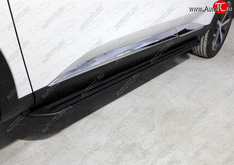 21 999 р. Пороги алюминиевые Slim Line ТСС Тюнинг  Haval F7 (2018-2022)  дорестайлинг (Black)  с доставкой в г. Майкоп