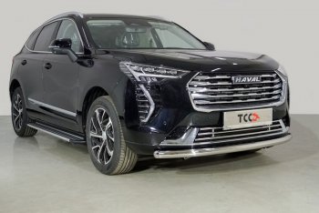 Защита переднего бампера нижняя d60,3 мм ТСС Тюнинг Haval Jolion (2020-2024) дорестайлинг