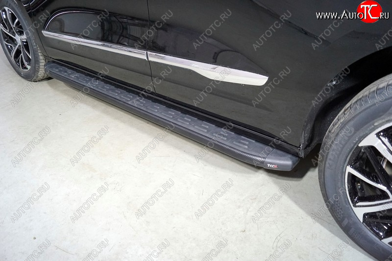 21 999 р. Пороги алюминиевые с пластиковой накладкой ТСС Тюнинг  Haval Jolion (2020-2024) дорестайлинг (карбон черные)  с доставкой в г. Майкоп