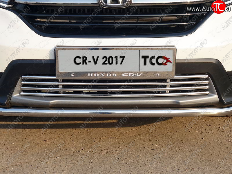 7 349 р. Нижняя декоративная вставка в бампер ТСС Тюнинг  Honda CR-V  RW,RT (2016-2020) дорестайлинг (d 16 мм )  с доставкой в г. Майкоп