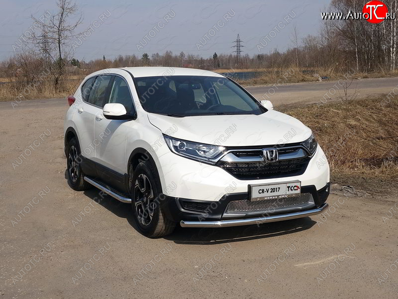 18 999 р. Защита переднего бампера нижняя d60,3 мм ТСС Тюнинг Honda CR-V RW,RT дорестайлинг (2016-2020) (нержавейка)  с доставкой в г. Майкоп