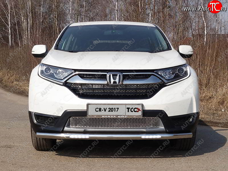 33 849 р. Защита переднего бампера нижняя с ДХО 60,3 мм  Honda CR-V  RW,RT (2016-2020) дорестайлинг (нержавейка)  с доставкой в г. Майкоп