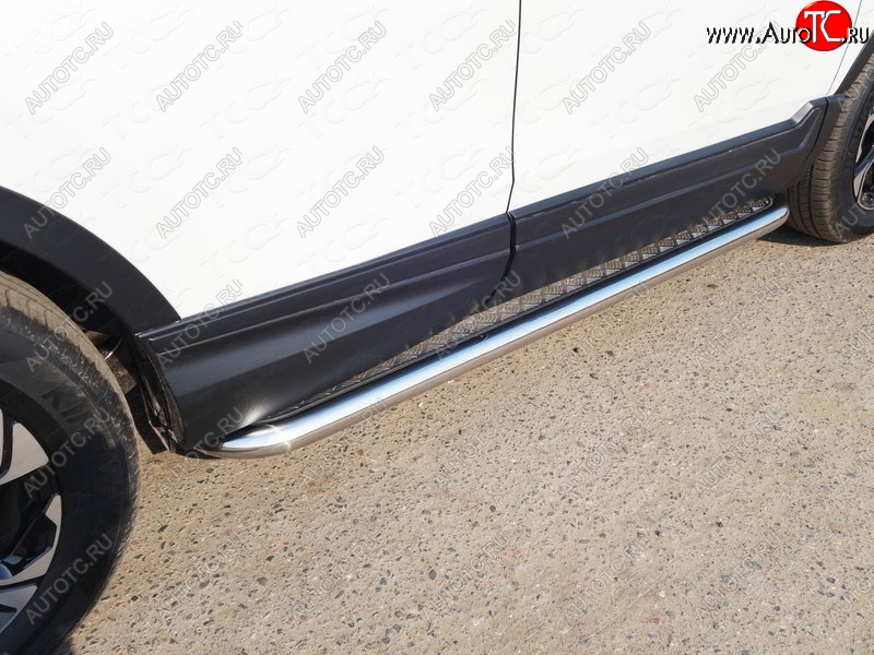 34 799 р. Пороги с площадкой 60,3 мм ТСС Тюнинг Honda CR-V RW,RT дорестайлинг (2016-2020) (серые)  с доставкой в г. Майкоп