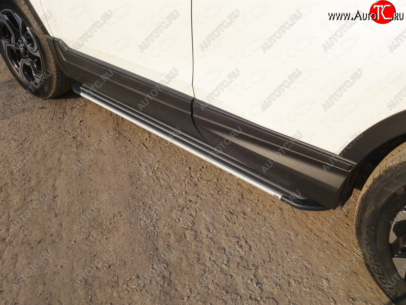 20 599 р. Пороги алюминиевые Slim Line ТСС Тюнинг  Honda CR-V  RW,RT (2016-2020) дорестайлинг (Silver)  с доставкой в г. Майкоп