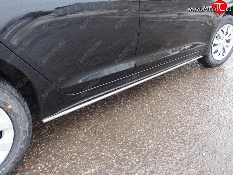 11 749 р. Защита порогов алюминий 25 мм, ТСС Тюнинг  Hyundai i10  BA (2016-2019) рестайлинг  с доставкой в г. Майкоп