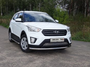 Защита переднего бампера нижняя d60,3 мм ТСС Тюнинг Hyundai Creta  GS (2015-2019) дорестайлинг (нержавейка)