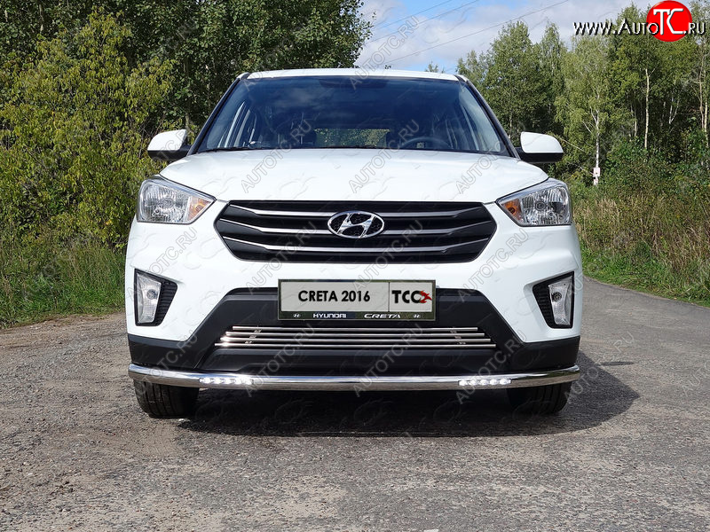 33 849 р. Защита переднего бампера нижняя с ДХО 60,3 мм ТСС Тюнинг Hyundai Creta GS дорестайлинг (2015-2019) (нержавейка)  с доставкой в г. Майкоп