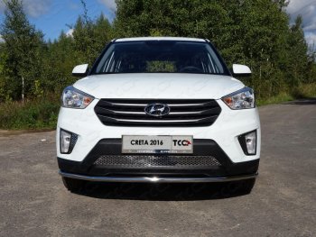 Защита переднего бампера нижняя d42,4 мм ТСС Тюнинг Hyundai Creta  GS (2015-2019) дорестайлинг (нержавейка)