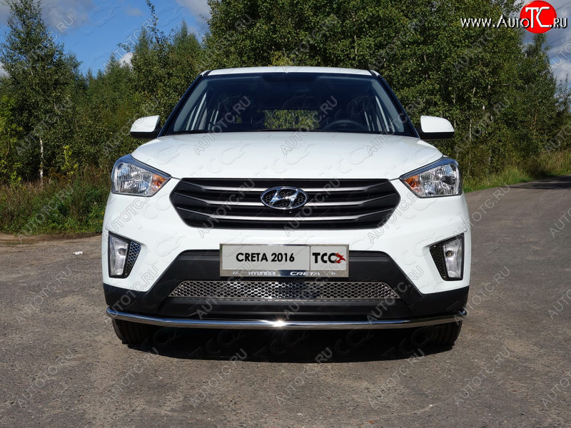 15 999 р. Защита переднего бампера нижняя d42,4 мм ТСС Тюнинг Hyundai Creta GS дорестайлинг (2015-2019) (нержавейка)  с доставкой в г. Майкоп