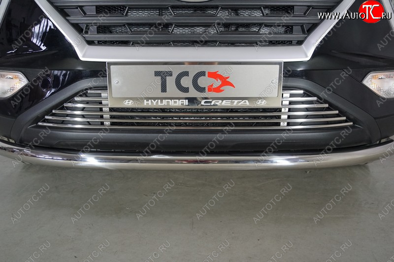 10 949 р. Декоративная вставка в бампер ТСС Тюнинг  Hyundai Creta  SU (2020-2022) (d 12 мм)  с доставкой в г. Майкоп