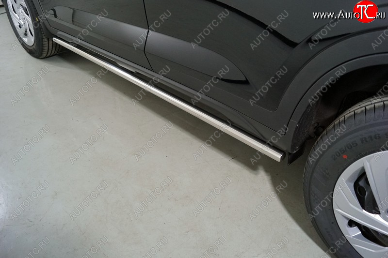 20 499 р. Защита порогов труба d42,4 мм ТСС Тюнинг  Hyundai Creta  SU (2020-2022) (серые)  с доставкой в г. Майкоп