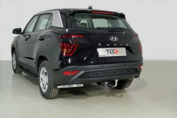 Защита заднего бампера (уголки, d42,4 мм) TCC Hyundai Creta  SU (2020-2022)