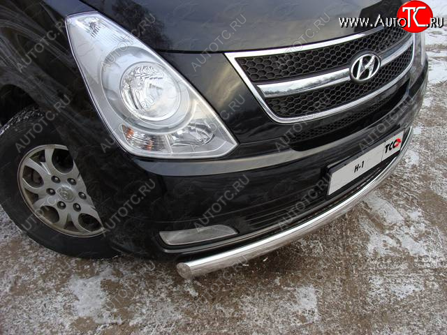 20 699 р. Защита переднего бампера нижняя 75*42 мм ТСС Тюнинг  Hyundai Starex/Grand Starex/H1  TQ (2014-2018) рестайлинг (нержавейка)  с доставкой в г. Майкоп
