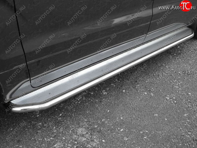 47 999 р. Пороги с площадкой 42,4 мм ТСС Тюнинг Hyundai Starex/Grand Starex/H1 TQ рестайлинг (2014-2018) (нержавейка)  с доставкой в г. Майкоп