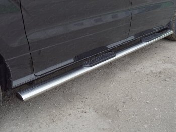 Пороги овальные с накладкой 120*60 мм ТСС Тюнинг Hyundai Starex/Grand Starex/H1  TQ (2017-2022) 2-ой рестайлинг