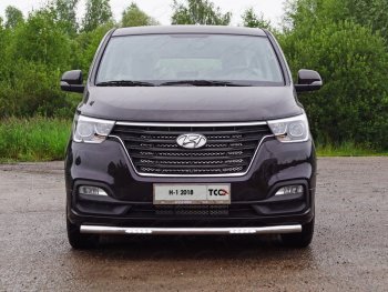Защита переднего бампера нижняя с ДХО 60,3 мм ТСС Тюнинг Hyundai Starex/Grand Starex/H1  TQ (2017-2022) 2-ой рестайлинг (нержавейка)