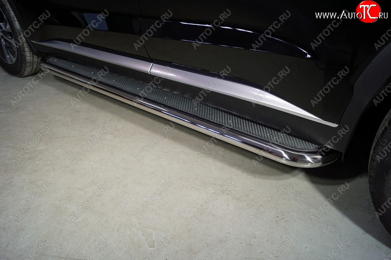 44 999 р. Пороги с площадкой 60,3 мм ТСС Тюнинг Hyundai Palisade LX2 (2018-2022) (нержавейка)  с доставкой в г. Майкоп