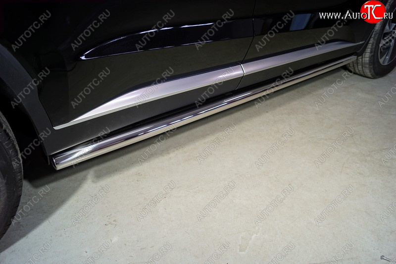 26 749 р. Защита порогов труба d60,3 мм ТСС Тюнинг  Hyundai Palisade  LX2 (2018-2022) (серые)  с доставкой в г. Майкоп