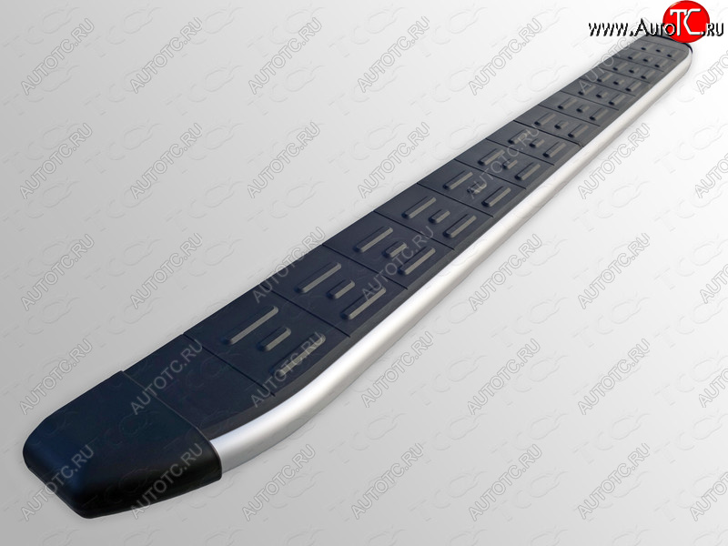 20 599 р. Пороги алюминиевые с пластиковой накладкой ТСС Тюнинг  Hyundai Santa Fe  CM (2009-2012) рестайлинг (серые)  с доставкой в г. Майкоп
