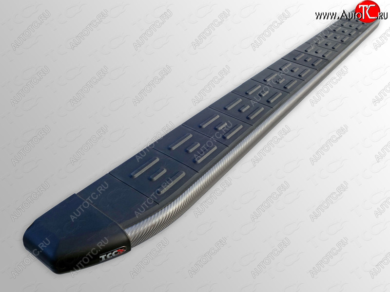 21 999 р. Пороги алюминиевые с пластиковой накладкой, ТСС Тюнинг  Hyundai Santa Fe  CM (2009-2012) рестайлинг (карбон серые)  с доставкой в г. Майкоп