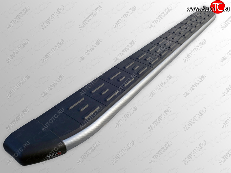 21 999 р. Пороги алюминиевые с пластиковой накладкой, ТСС Тюнинг  Hyundai Santa Fe  CM (2009-2012) рестайлинг (карбон серебро )  с доставкой в г. Майкоп