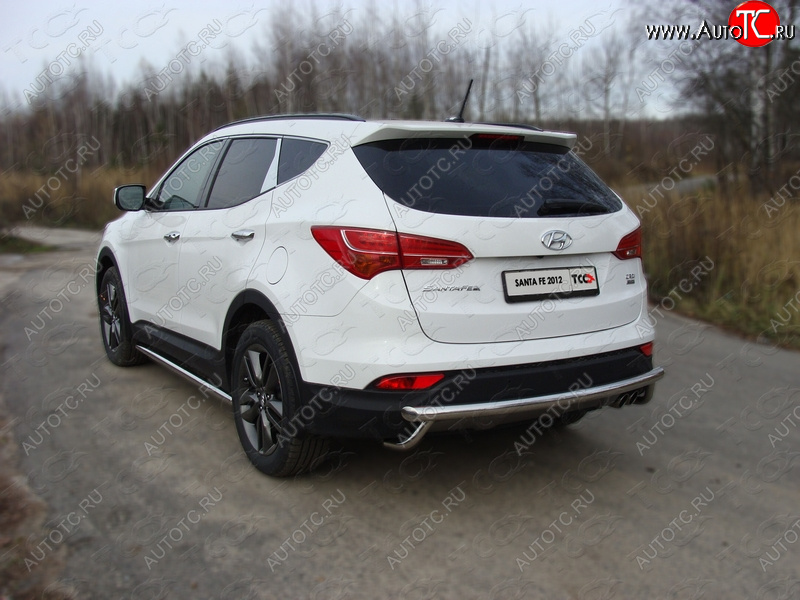 18 999 р. Защита задняя (центральная нержавейка 60,3 мм) ТСС Тюнинг Hyundai Santa Fe DM дорестайлинг (2012-2016)  с доставкой в г. Майкоп