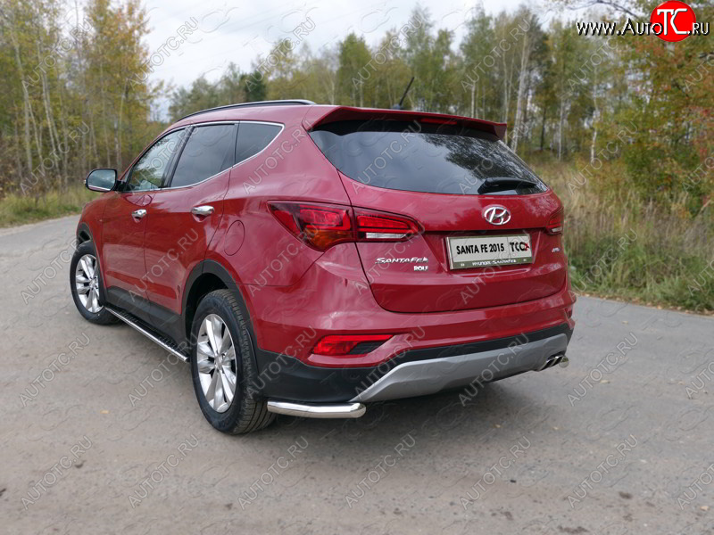 17 649 р. Защита заднего бампера (Premium, уголки, d60,3 мм) TCC  Hyundai Santa Fe  DM (2015-2019) рестайлинг  с доставкой в г. Майкоп